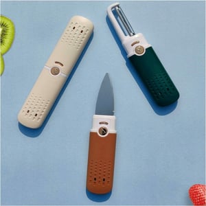 Multi-Purpose Fruit Peeler & Cutting Knife - Brown