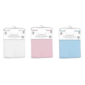 123 Baby Supersoft Fleece Blanket - White 6m+