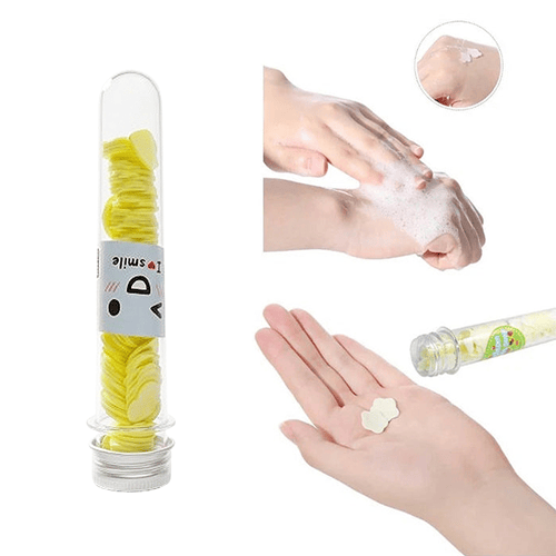 Portable Travel Soap Sheets Tube - Yellow