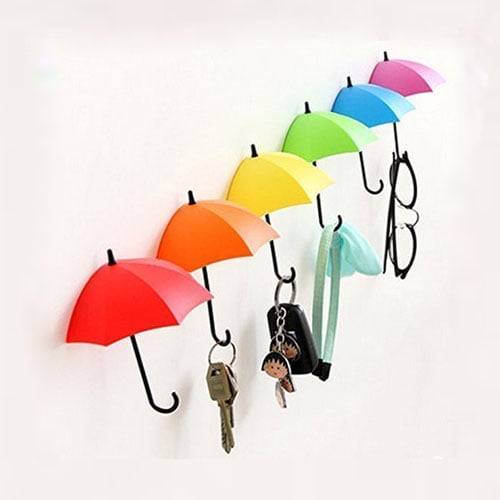 Umbrella key Hanger - Sky Blue Bright Green Purple