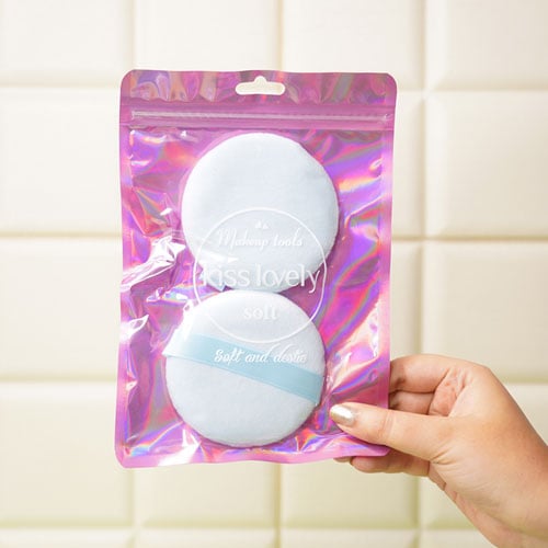 Kiss Lovely 2pcs Soft Makeup Puff Set - Sky Blue Set