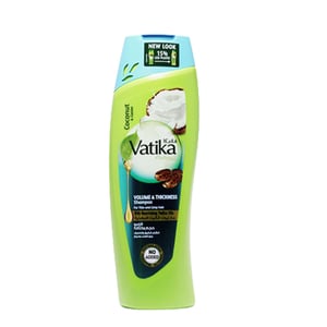 Dabur Vatika Naturals Coconut & Castor Volume & Thickness Shampoo 400ml •