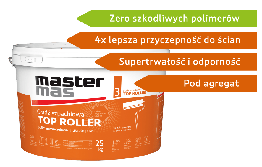 Mastermas Top Roller gładź szpachlowa 25kg