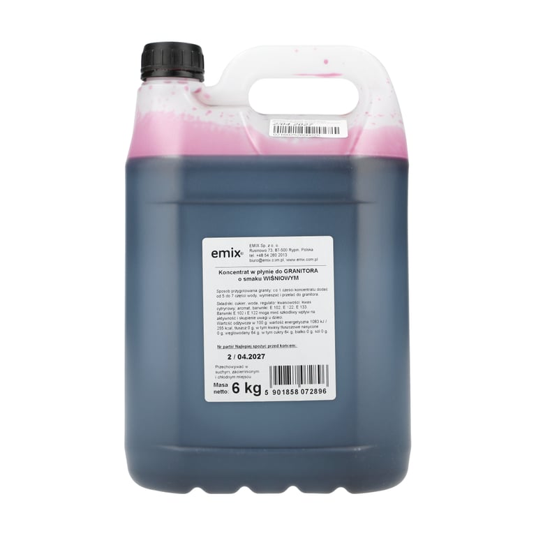 EMIX KONCENTRAT W PŁYNIE DO GRANITORA O SMAKU WIŚNIOWYM 6 KG