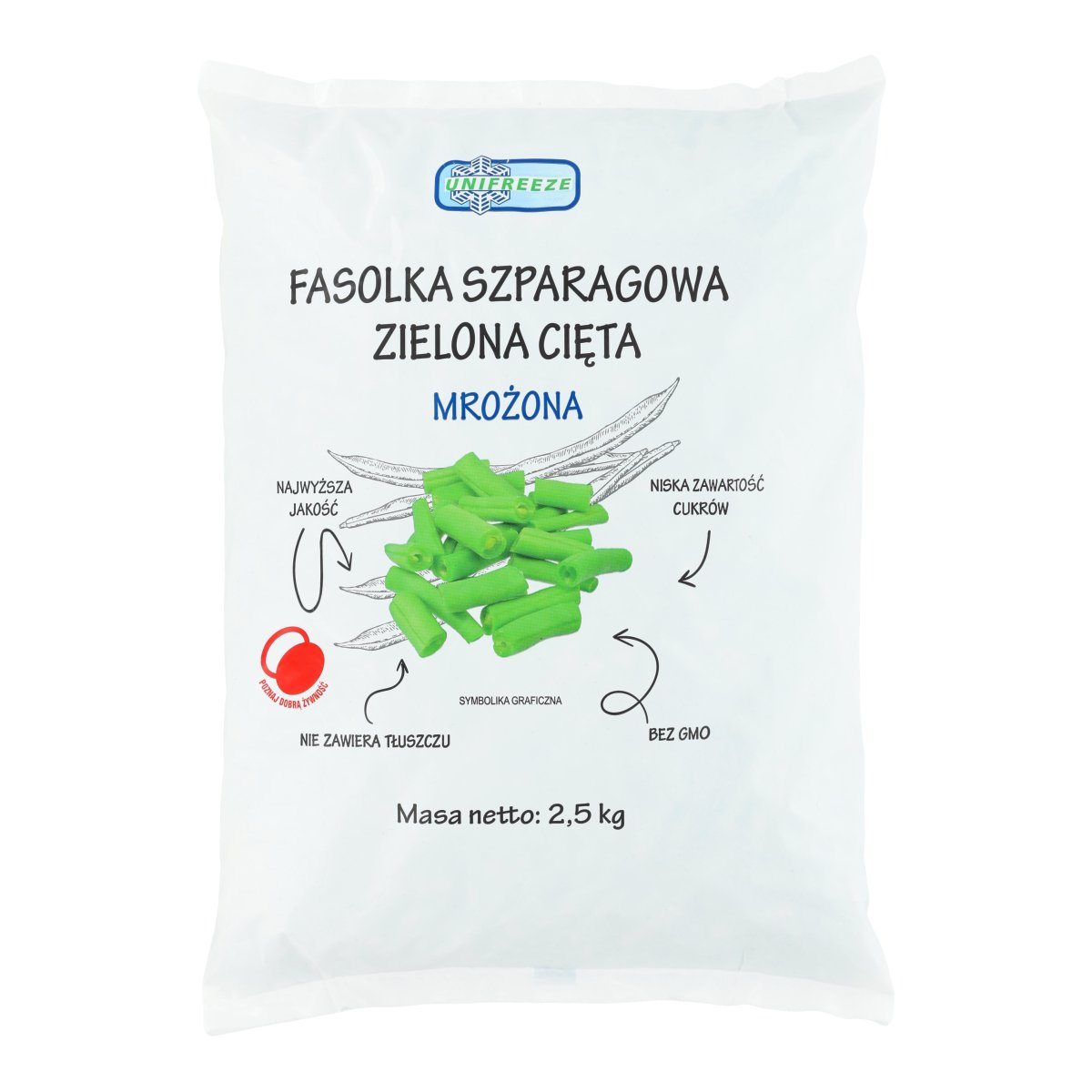 UNIFEEZE FASOLA SZPARAGOWA ZIELONA CIĘTA 2,5 KG