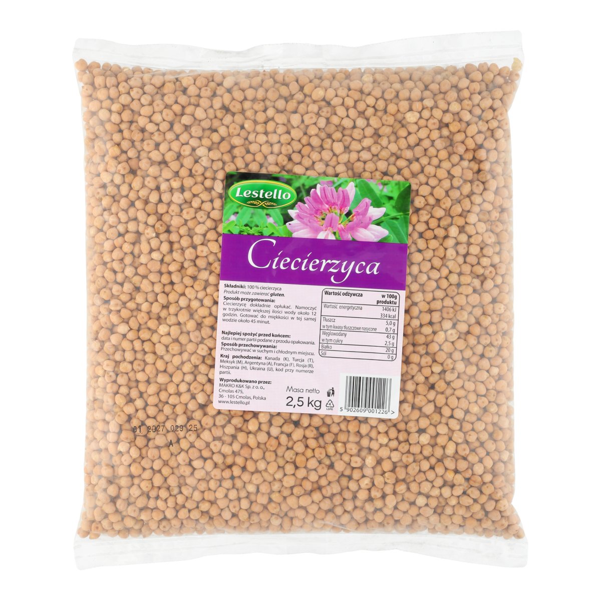 CIECIERZYCA 2,5 KG WOREK