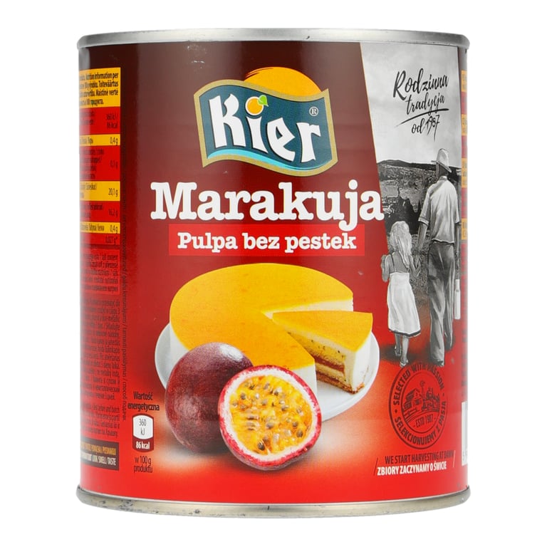 KIER PULPA MARAKUJA BEZ PESTEK 825 GRAMÓW