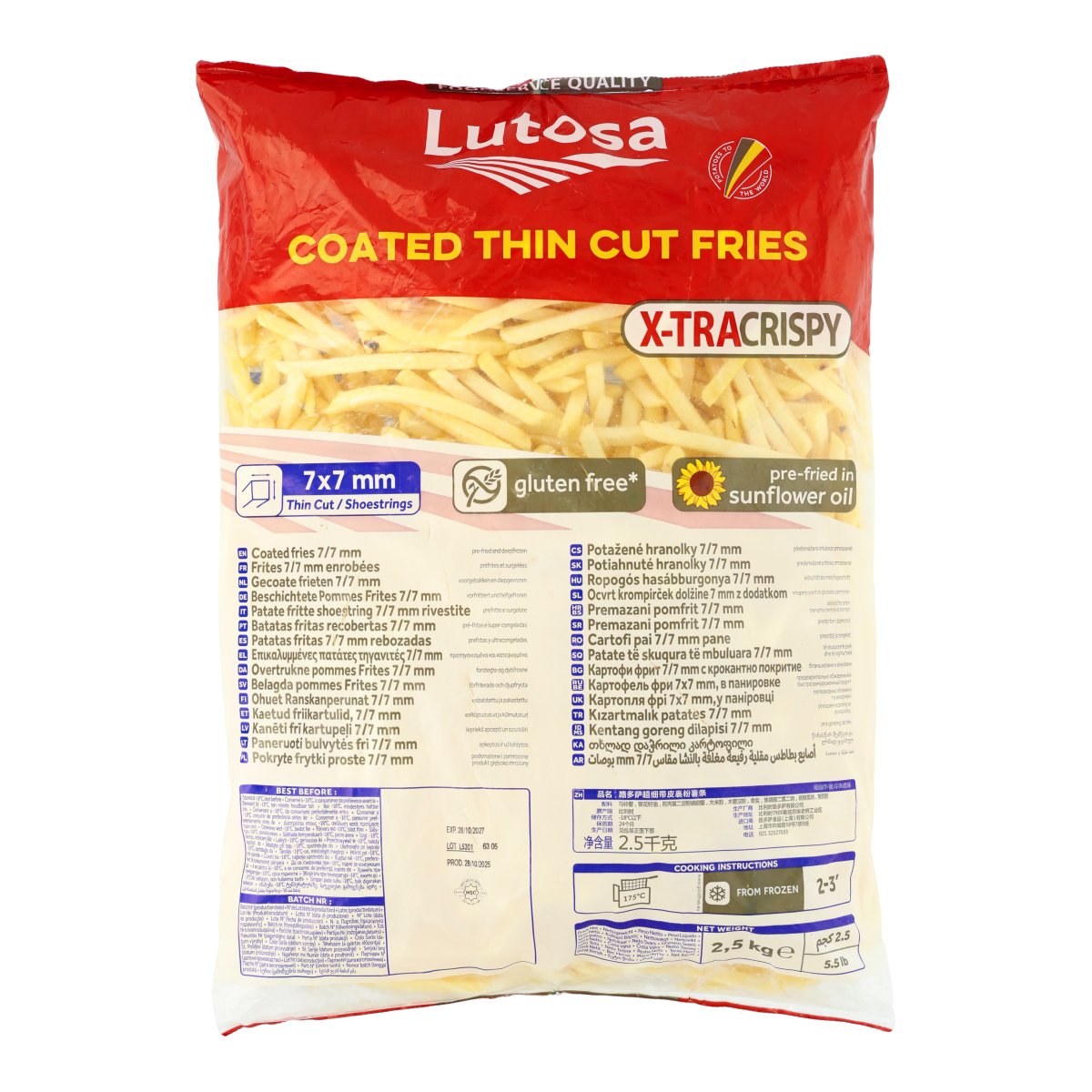 LUTOSA FRYTKI ALLUMETTES XCRISPY 7x7 MM 2,5 KG