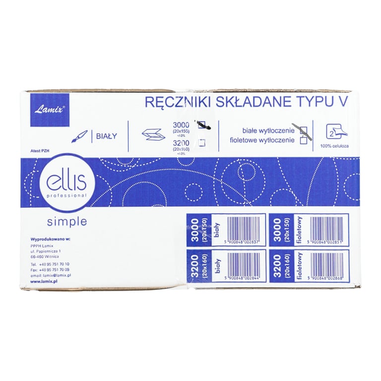 ELLIS RĘCZNIK SKŁADNY ZZ BIAŁY 3000 SZTUK