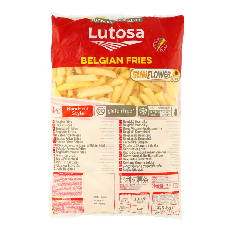 LUTOSA FRYTKI BELGIJSKIE 12x12 MM 2,5 KG