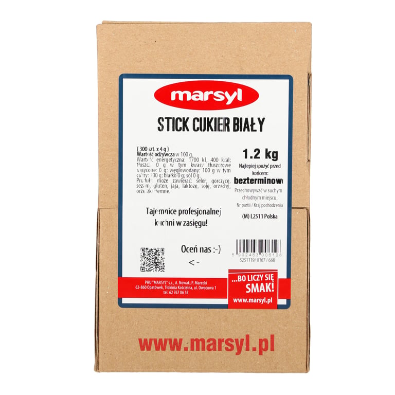 MARSYL CUKIER BIAŁY SASZETKI 4 GRAMÓW 300 SZTUK