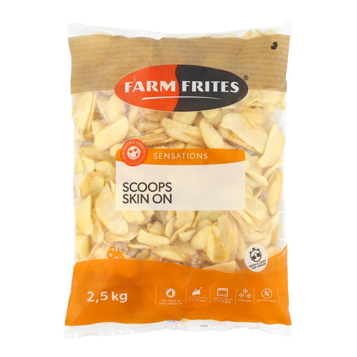 FARM FRITES FRYTKI SCOOPS SKIN ON 2,5 KG
