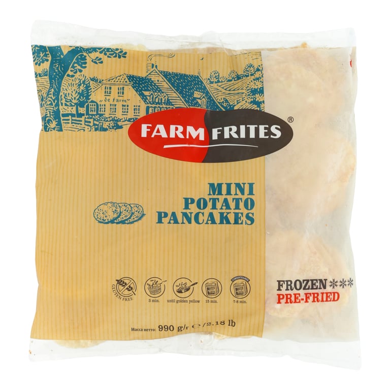 FARM FRITES MINI POTATO PANCAKES PLACKI ZIEMNIACZANE 990 GRAMÓW
