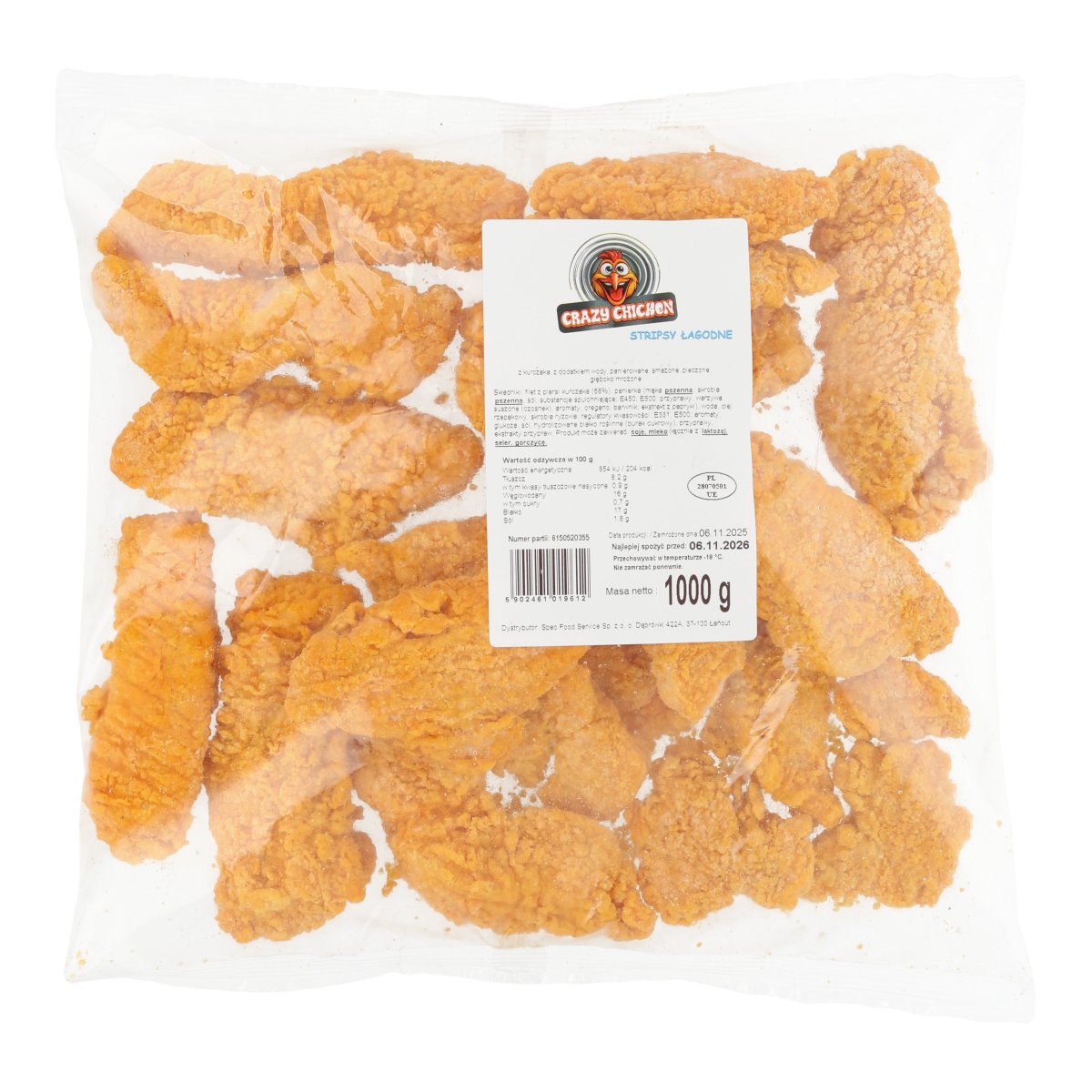 CRAZY CHICKEN STRIPSY ŁAGODNE 1 KG