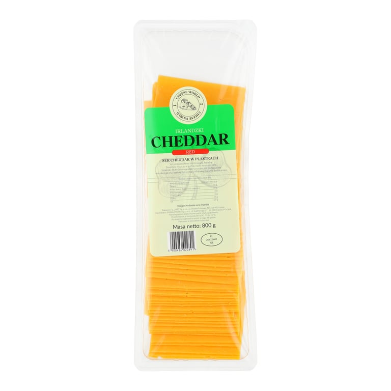 IRLANDZKI SER CHEDDAR RED PLASTRY 800 GRAMÓW