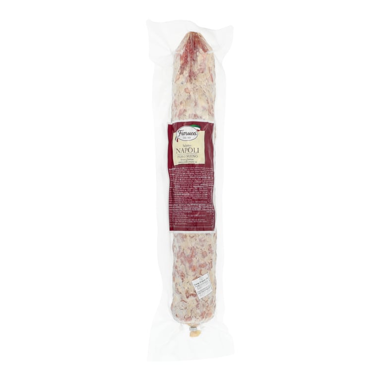FIORUCCI SALAME NAPOLI SALAMI NAPOLI SUROWA DOJRZEWAJĄCA KIEŁBASA WIEPRZOWA DROBNO ROZDROBNIONA BLOK OKOŁO 1,2 KG