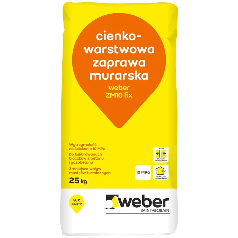 Weber zaprawa cienkow. szara  ZM10Fix 25kg