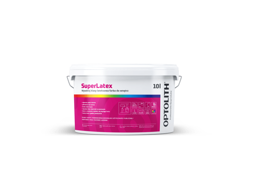 Optolith Superlatex - lateksowa farba wewnętrzna biała MAT 10l