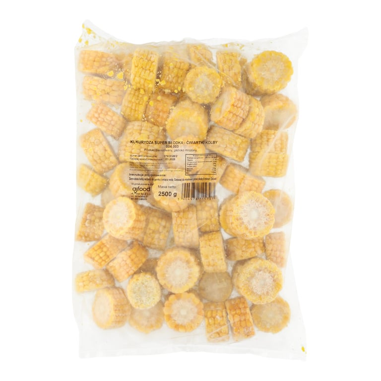 AJFOOD KUKURYDZA SŁODKA ĆWIARTKI KOLBY 2,5 KG
