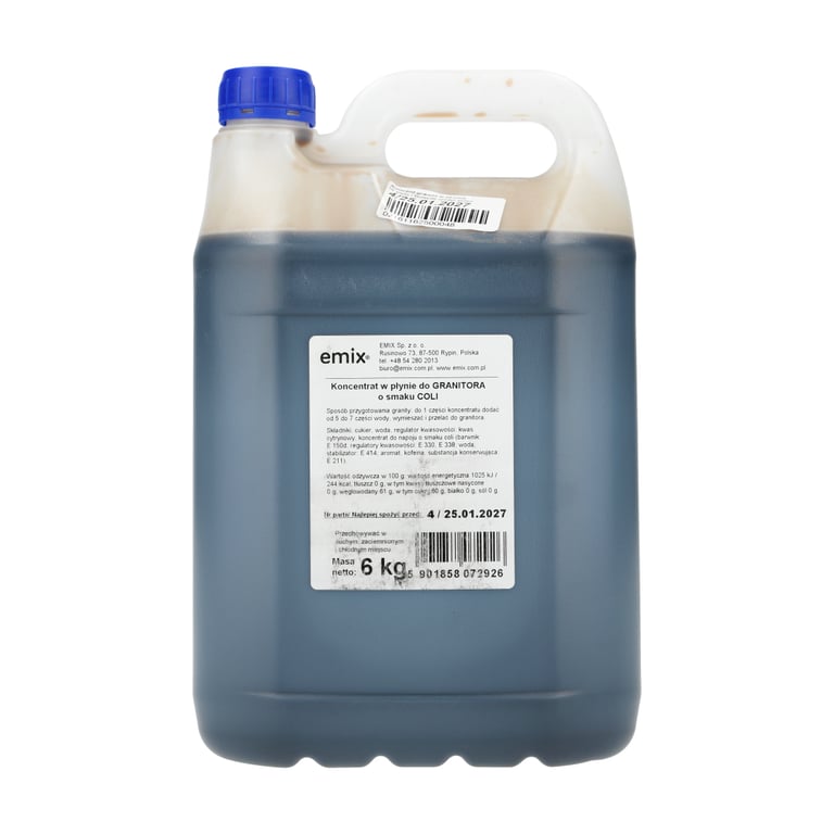 EMIX KONCENTRAT W PŁYNIE DO GRANITORA O SMAKU COLI 6 KG