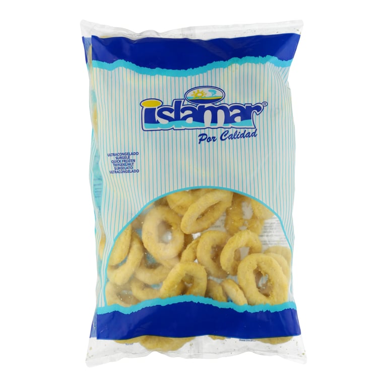 ISLAMAR KRĄŻKI Z RYBĄ I KAŁAMARNICĄ PANIEROWANE FORMOWANE 1 KG
