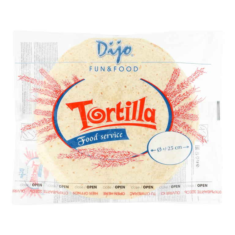 DIJO TORTILLA 25 CM 63,5 GRAMÓW 18 SZTUK