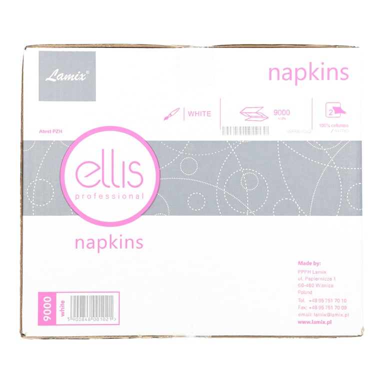 ELLIS SERWETKA BIAŁA 16,5 X 21 CM 9000 SZTUK