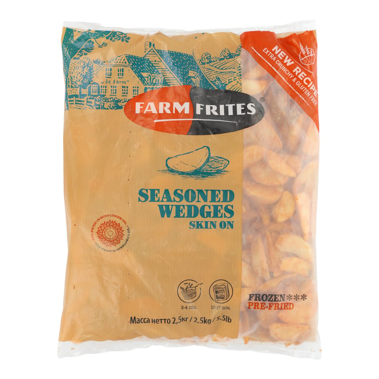 FARM FRITES SEASONED WEDGES SKIN ON 2,5 KG