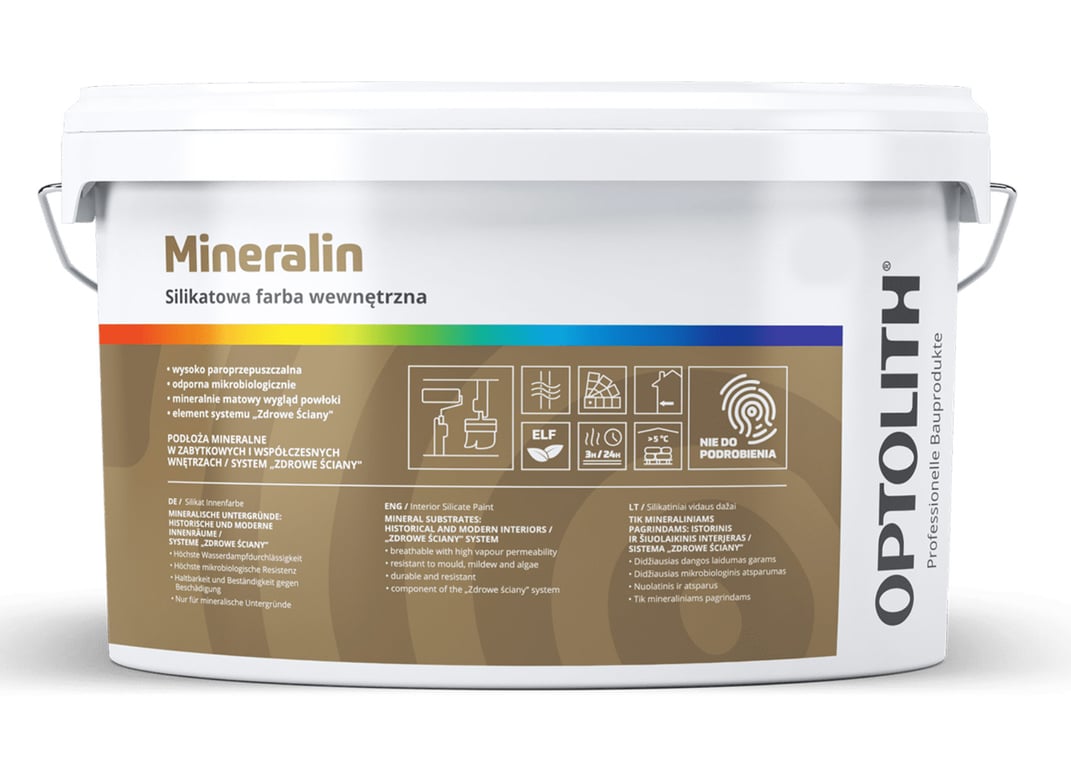 Optolith Mineralin silikatowa farba wewnętrzna 10 L