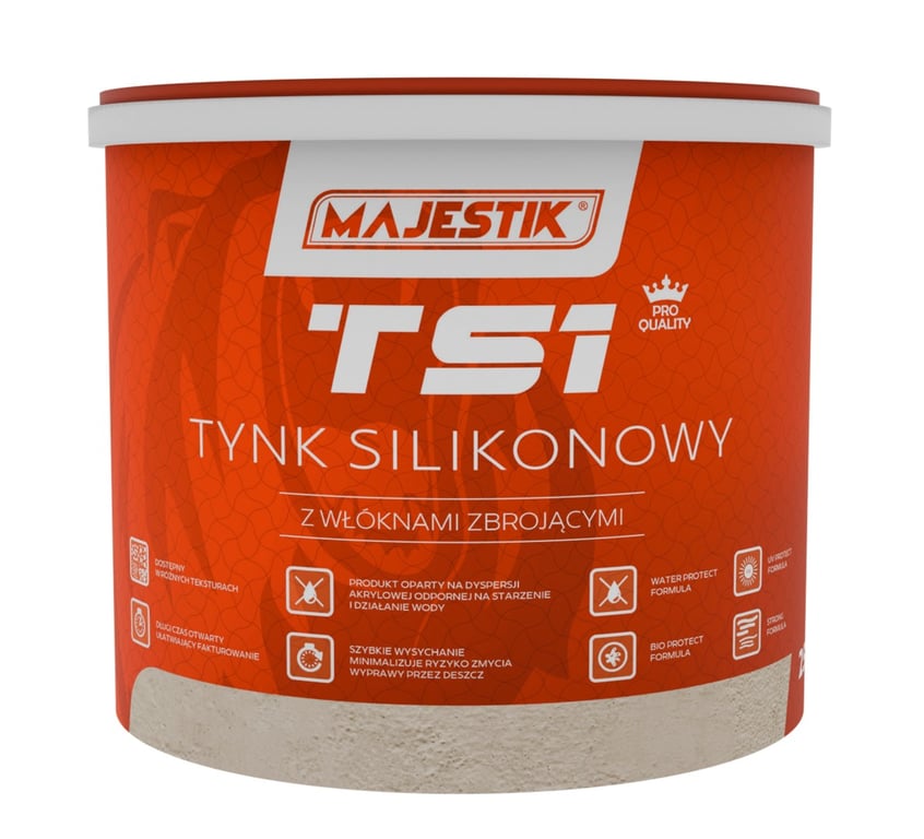 Majestik UNI TS1 tynk silikonowy biały 1,5mm 25 kg