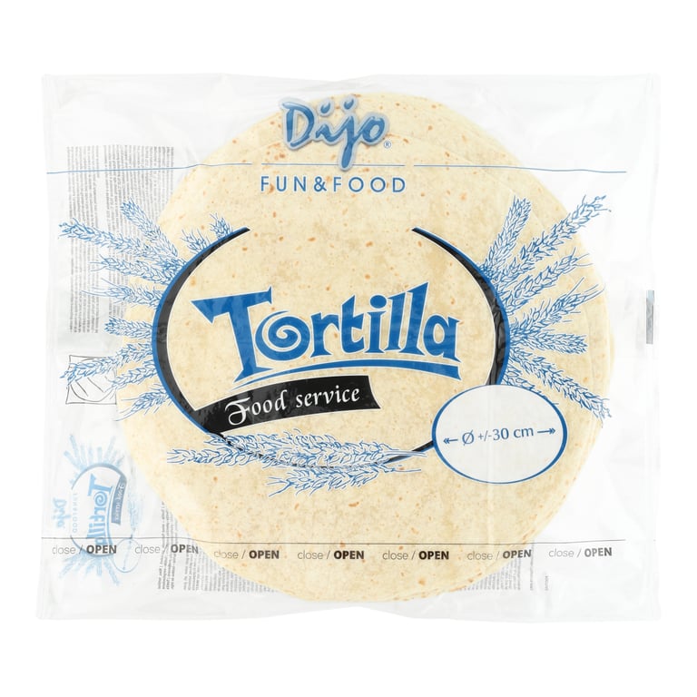 DIJO TORTILLA HORECA 30 CM 80 GRAMÓW 18 SZTUK