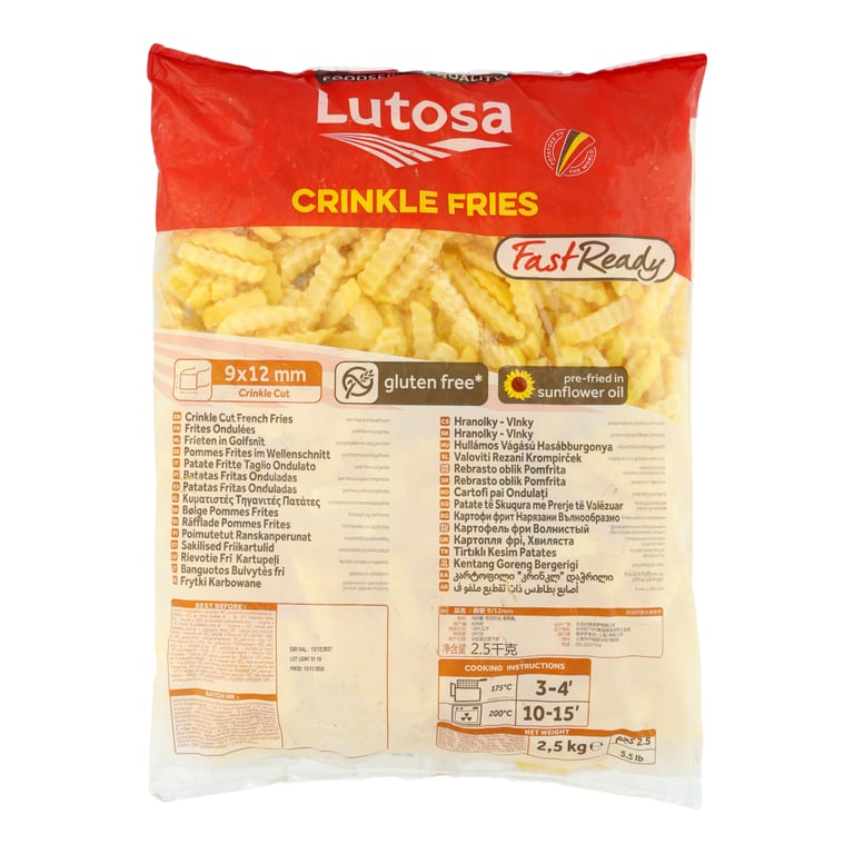 LUTOSA FRYTKI FASTREADY CRINKLE 9x12 MM 2,5 KG