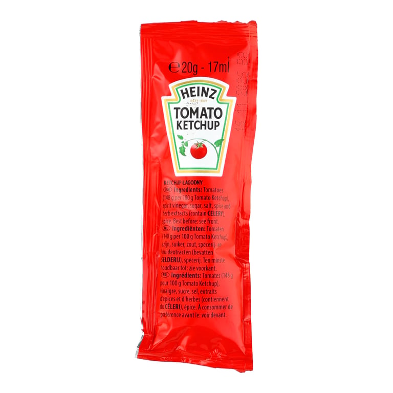 HEINZ KETCHUP 17 ML 20 GRAMÓW 100 SASZETEK