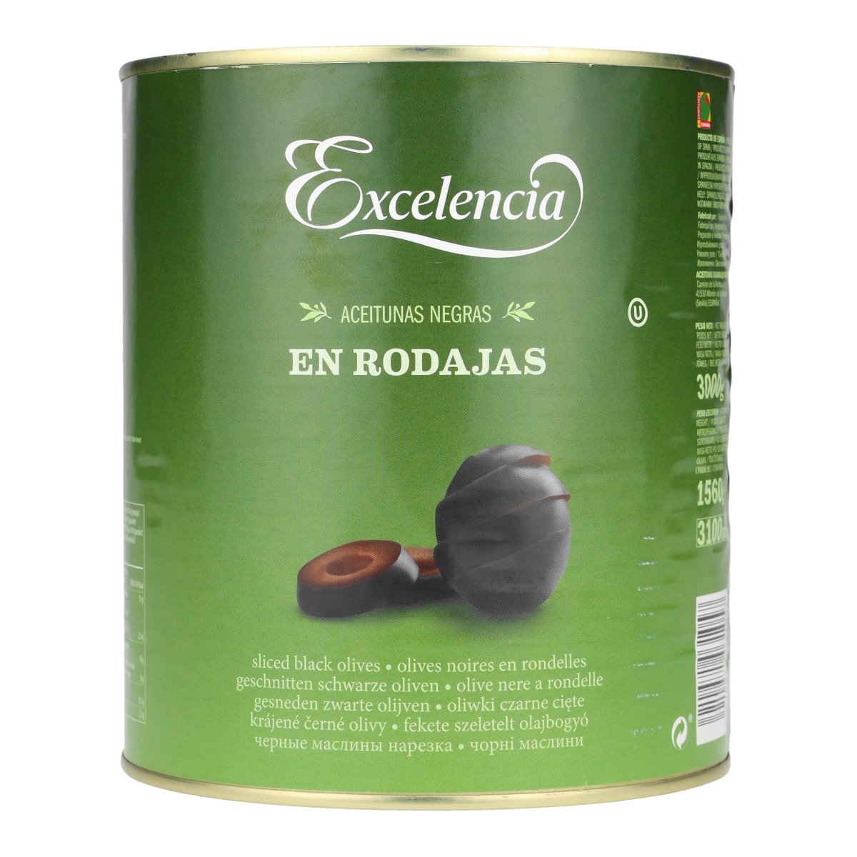 EXCELENCIA OLIWKI CZARNE CIĘTE 3 KG PUSZKA