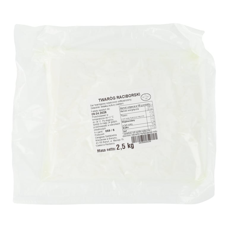 BIERUŃ TWARÓG RACIBORSKI 4% 2,5 KG BLOK