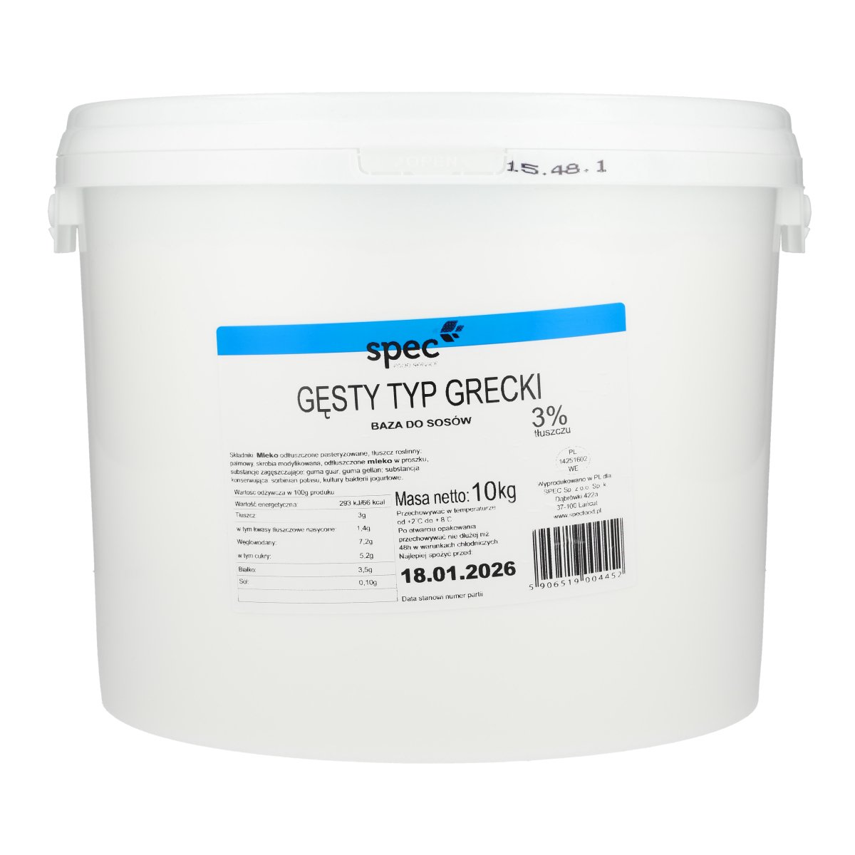 SPEC GĘSTY TYP GRECKI 3% 10 KG
