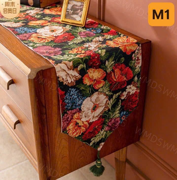 Khăn trải bàn, tủ Vintage 220x 30cm