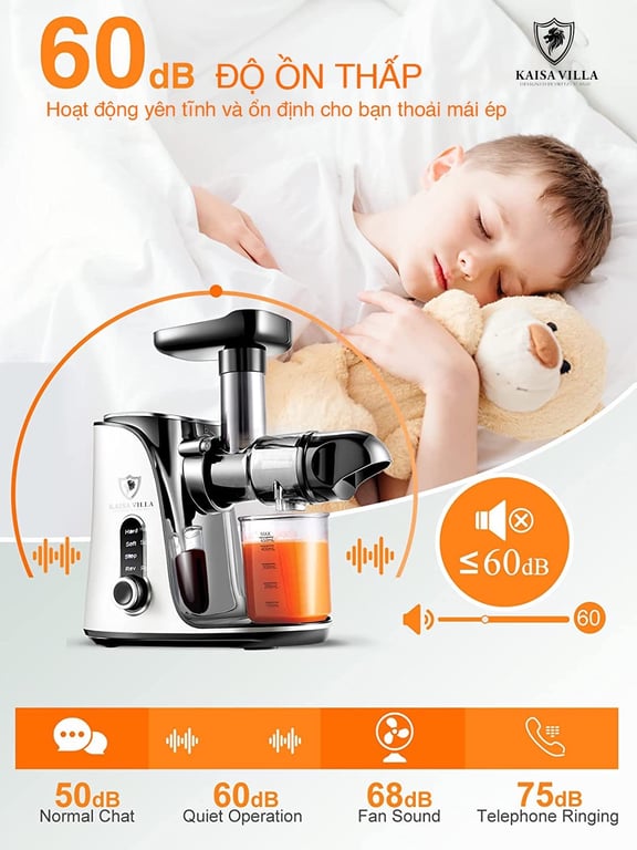 Máy Ép Trái Cây Tốc Độ Chậm Trục Ngang Kaisa Villa KV-ZS168