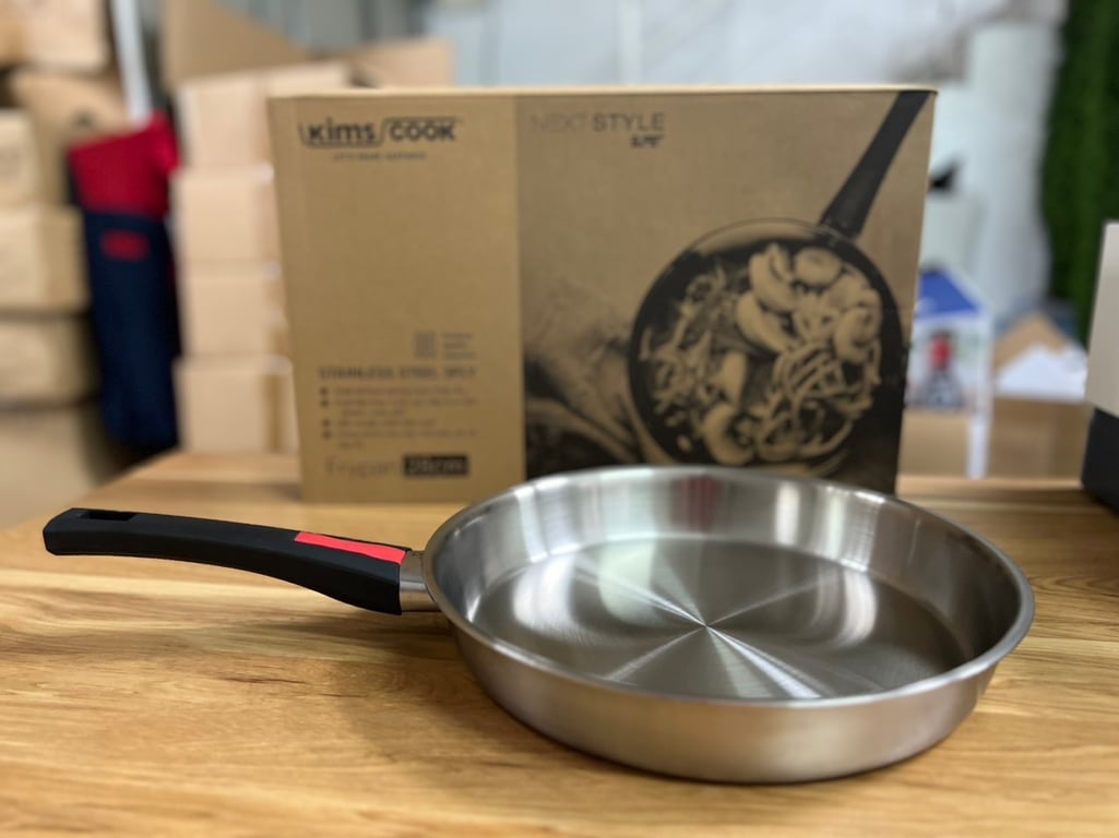 Chảo Next Style Super inox 3 lớp đáy từ Kims Cook 28cm