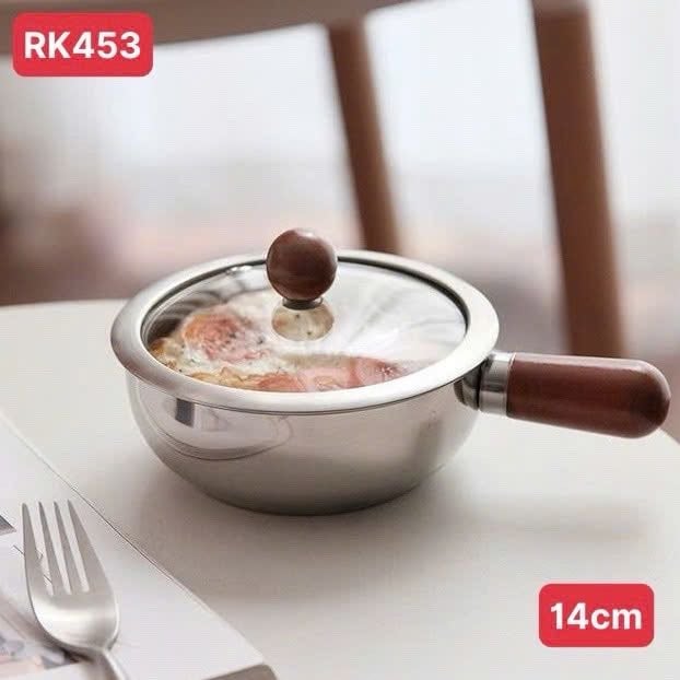 Nồi mũm mĩm tay gỗ 14cm  - #RK453