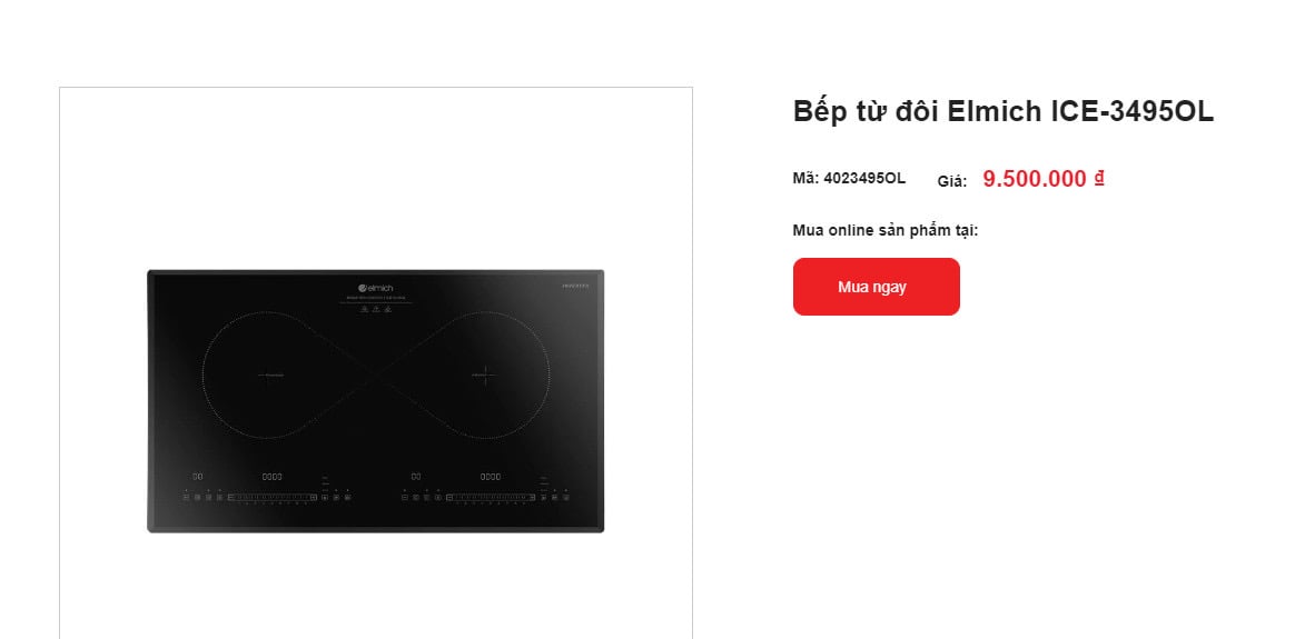 BẾP TỪ ĐÔI ELMICH ICE-3495