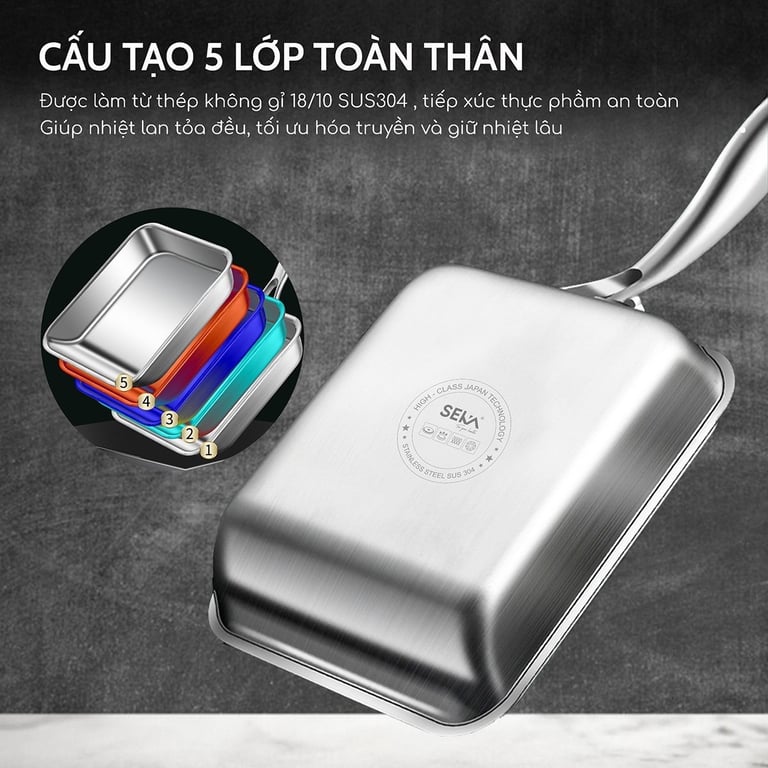 CHẢO CHỐNG DÍNH INOX SEKA SK6020 😍