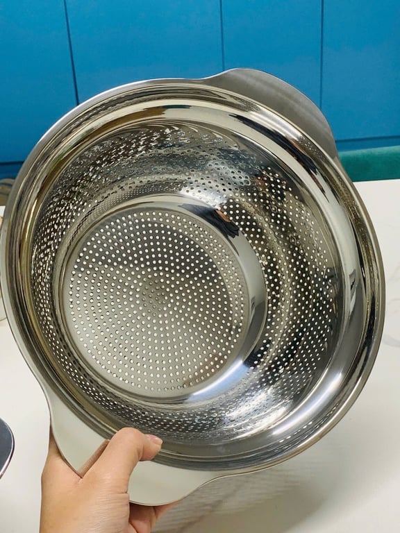Bộ thau kèm rổ inox size 27cm hàng xuất Âu cực xịn xò! MK04