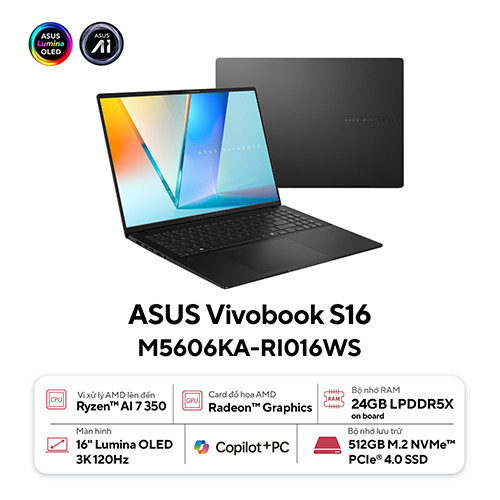 Laptop Asus Vivobook S 16 OLED M5606KA-RI016WS