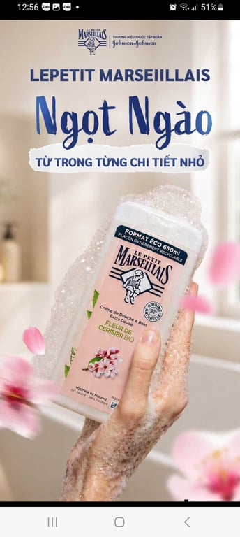 Sữa tắm Marseillais Pháp hương hoa anh đào 650ml