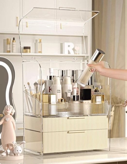 Tủ Kệ Trang Điểm Để Mỹ Phẩm, Nước Hoa 3 Tầng loại 37*31*20cm #HK44