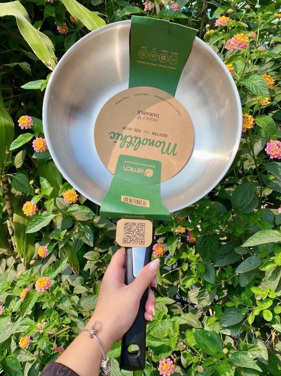 CHẢO XÀO INOX ELMICH TRIMAX ĐÁY LIỀN CÁN NHỰA SÂU LÒNG