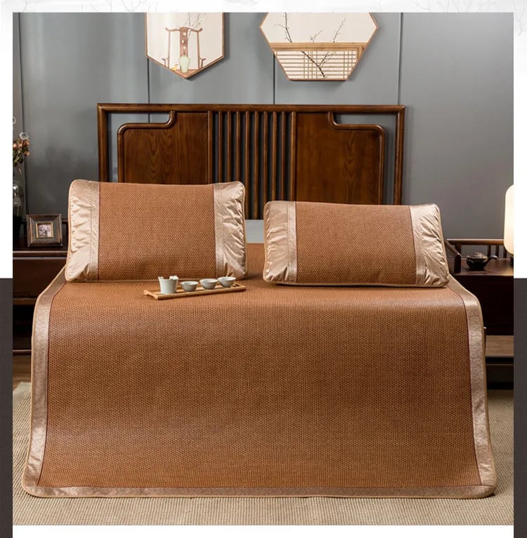 SET THẢM/CHIẾU MÂY ĐIỀU HÒA+KÈM 2 VỎ GỐI