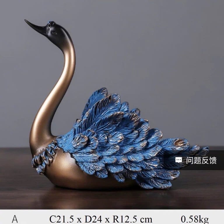 Cặp Thiên Nga xanh mạ đồng