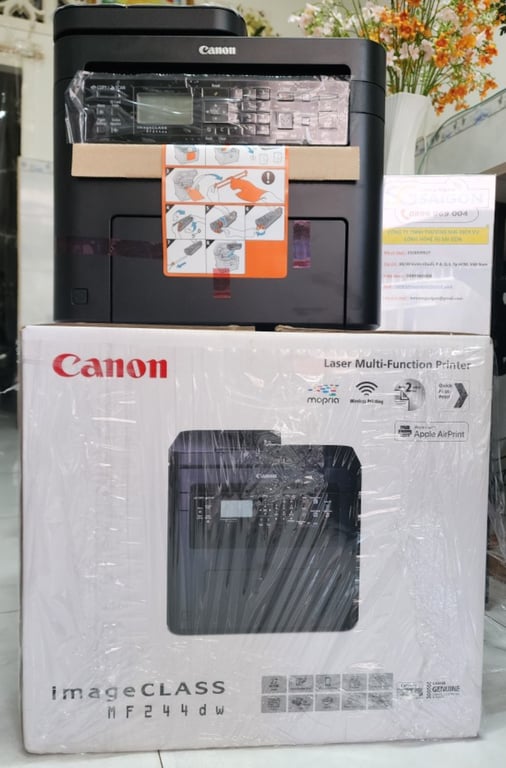 Máy In Laser Trắng Đen Đa Năng Chính Hãng Canon MF244DW (In 2 Mặt/ Scan/ Copy/ Khay ADF/ USB/ LAN/ Wi-Fi)